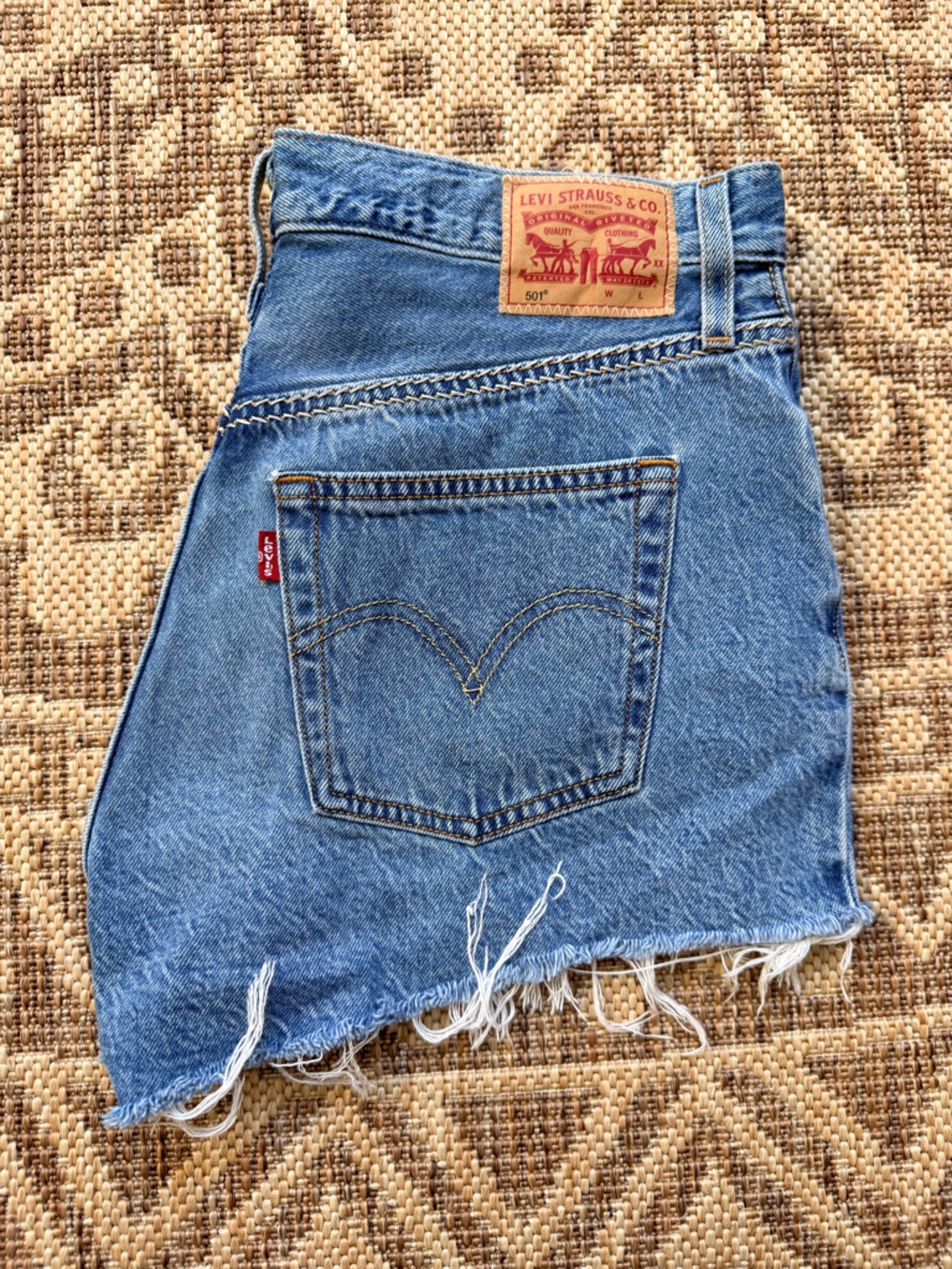 Levi's 501 Womens Cut Off Denim Shorts Sz 29 (30.5) Distressed Button Fly EC - Picture 11 of 15